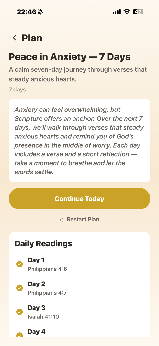Reading Plan progress